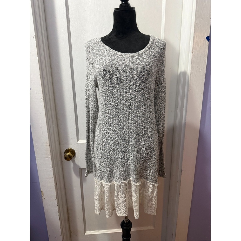 Cal‎ Style USA Grey Knit Long Sleeve Dress in M